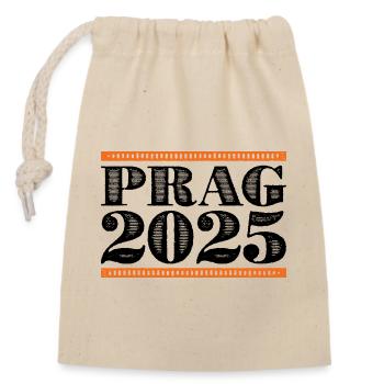 Prague 2025 - Closable cotton gift bag (14x20cm) - nature - Front