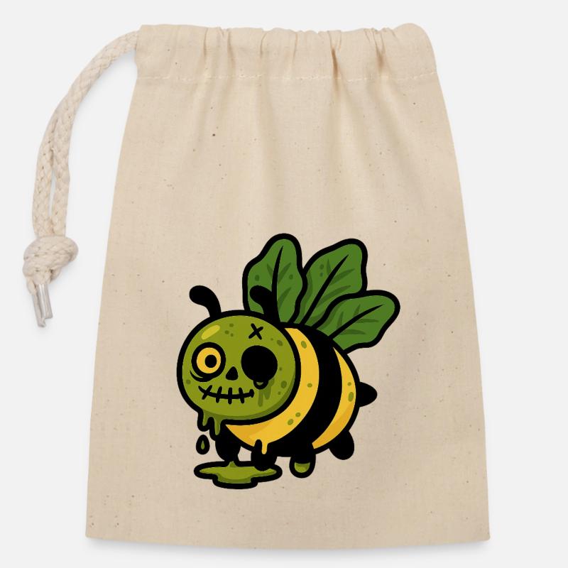 Nekrobee - Sac cadeau en coton avec cordon (14 x 20 cm) - nature