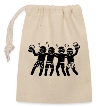 Party Urlaub Team - Verschließbarer Geschenkbeutel aus Baumwolle (14x20cm) - Natur - Vorne