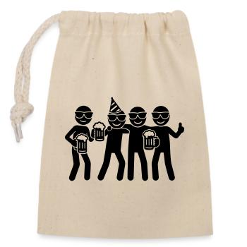 Birthday Group Party - Closable cotton gift bag (14x20cm) - nature - Front