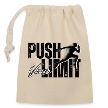 PUSH_YOUR_LIMIT - Sac cadeau en coton avec cordon (14 x 20 cm) - nature - Devant