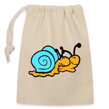 2 Snail Shell Snails Team In Love Friends - Closable cotton gift bag (14x20cm) - nature - Front