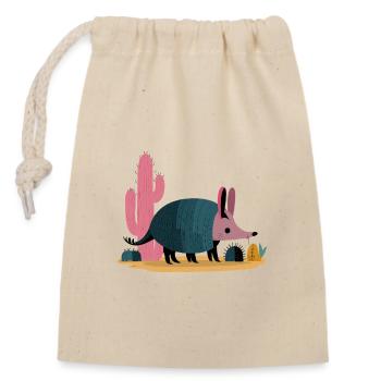 Gürteltier – Cactus Vibes - Verschließbarer Geschenkbeutel aus Baumwolle (14x20cm) - Natur - Vorne