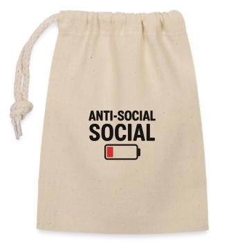 Anti social  - Closable cotton gift bag (14x20cm) - nature - Front