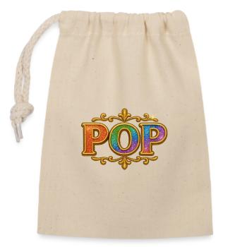 POP | Colorful Pop Art Lettering - Closable cotton gift bag (14x20cm) - nature - Front