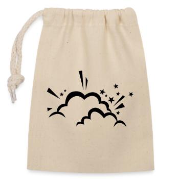 Nuage comique après l’explosion - Sac cadeau en coton avec cordon (14 x 20 cm) - nature - Devant