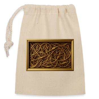 Goldene Wirbel von Kabeln - Verschließbarer Geschenkbeutel aus Baumwolle (14x20cm) - Natur - Vorne
