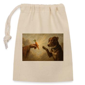 Carrot of Enlightenment Dog - Closable cotton gift bag (14x20cm) - nature - Front