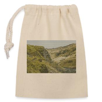 Canyon en maille géométrique - Sac cadeau en coton avec cordon (14 x 20 cm) - nature - Devant