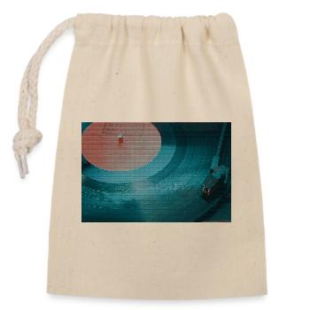 Turntable in a triangle pattern - Closable cotton gift bag (14x20cm) - nature - Front