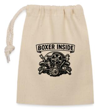 Boxer inside - Verschließbarer Geschenkbeutel aus Baumwolle (14x20cm) - Natur - Vorne