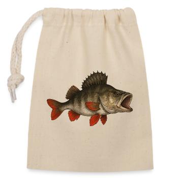Barsch Flussbarsch Barschangeln Barsche Barsch - Verschließbarer Geschenkbeutel aus Baumwolle (14x20cm) - Natur - Vorne