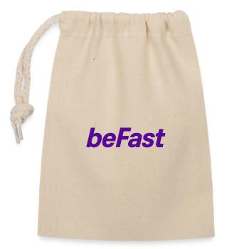 BeFast lettering in purple - Closable cotton gift bag (14x20cm) - nature - Front