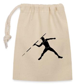 Javelin thrower - Closable cotton gift bag (14x20cm) - nature - Front
