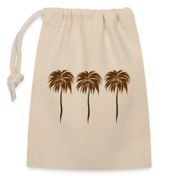 Three Palm Trees - Closable cotton gift bag (14x20cm) - nature - Front