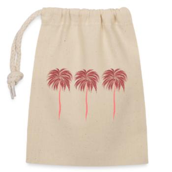 Palm trees - Closable cotton gift bag (14x20cm) - nature - Front