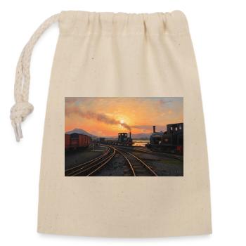Ffestiniog Sonnenuntergang - Verschließbarer Geschenkbeutel aus Baumwolle (14x20cm) - Natur - Vorne