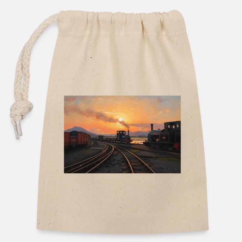 Ffestiniog Sonnenuntergang - Verschließbarer Geschenkbeutel aus Baumwolle (14x20cm) - Natur