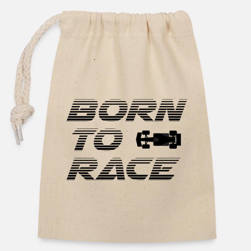 Born to Race - Verschließbarer Geschenkbeutel aus Baumwolle (14x20cm) - Natur
