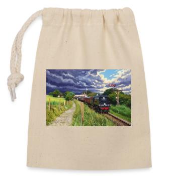 Heritage Express im Green Valley - Verschließbarer Geschenkbeutel aus Baumwolle (14x20cm) - Natur - Vorne