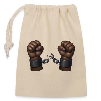 BLACK LIVE MATTER - freedom & rights - Sac cadeau en coton avec cordon (14 x 20 cm) - nature - Devant