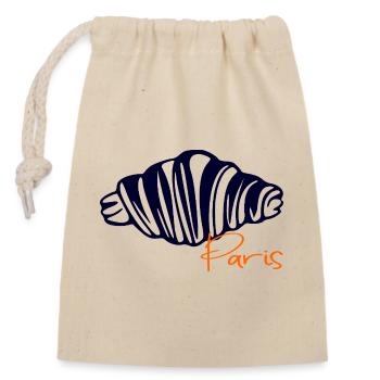 Croissants Paris - Closable cotton gift bag (14x20cm) - nature - Front