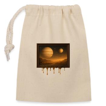 Melting Worlds - Closable cotton gift bag (14x20cm) - nature - Front