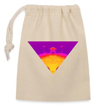 Vortex néon, Cyber Sunset - Sac cadeau en coton avec cordon (14 x 20 cm) - nature - Devant