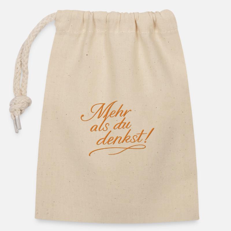 More than you think! - Closable cotton gift bag (14x20cm) - nature