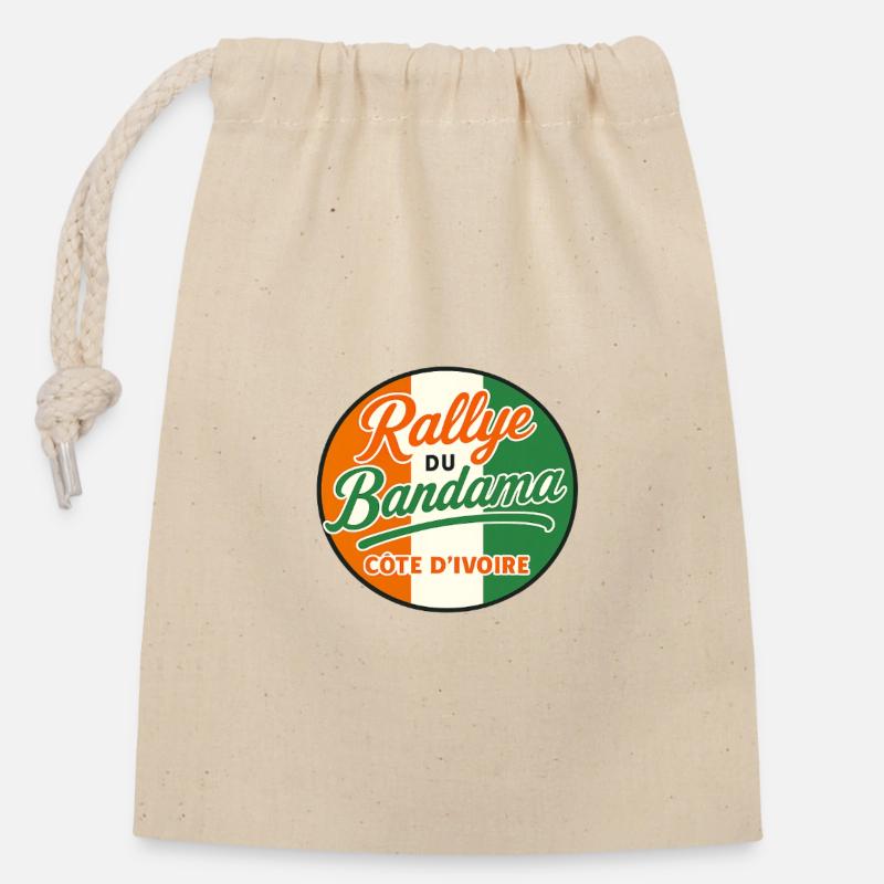 Bandama RCI Rallye - Verschließbarer Geschenkbeutel aus Baumwolle (14x20cm) - Natur