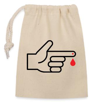 Blood glucose measurement, blood sugar, blood test - Closable cotton gift bag (14x20cm) - nature - Front