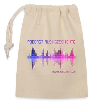 Podcast Musikgeschichte - Verschließbarer Geschenkbeutel aus Baumwolle (14x20cm) - Natur - Vorne