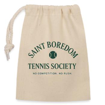 Saint Boredom - Tennis Society - Verschließbarer Geschenkbeutel aus Baumwolle (14x20cm) - Natur - Vorne