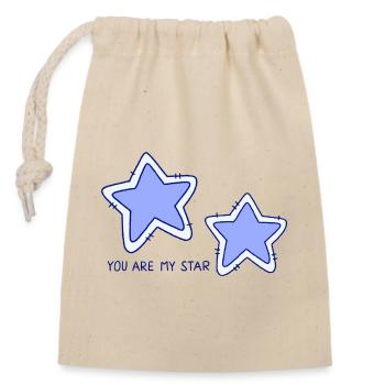 Stars - Closable cotton gift bag (14x20cm) - nature - Front