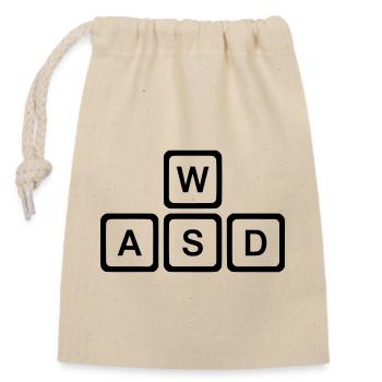 WASD Keys, PC Gaming Nerd Vector - Sac cadeau en coton avec cordon (14 x 20 cm) - nature - Devant