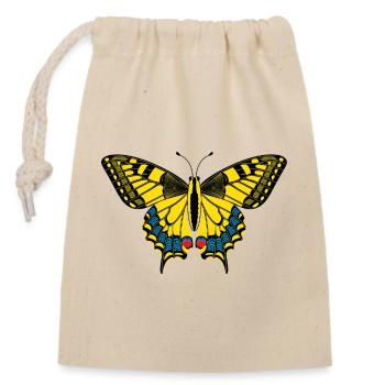 Schmetterling – Papillon - Sac cadeau en coton avec cordon (14 x 20 cm) - nature - Devant