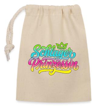 Schlager Prinzessin - Schlagerprinzessin - Verschließbarer Geschenkbeutel aus Baumwolle (14x20cm) - Natur - Vorne