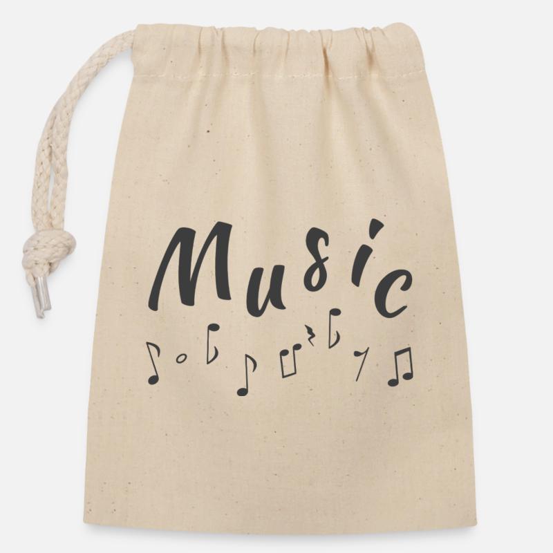 Paroles musicales, partitions - Sac cadeau en coton avec cordon (14 x 20 cm) - nature