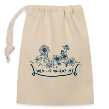 Sauvage et Indompté – Déclaration florale florale - Sac cadeau en coton avec cordon (14 x 20 cm) - nature - Devant