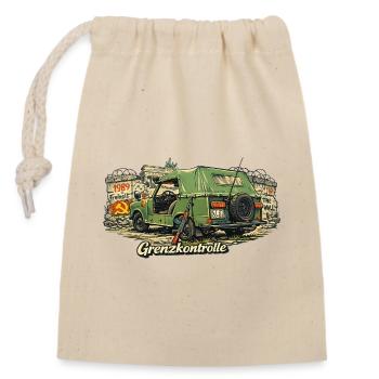 Grenzkontrolle Vintage Auto Symbolik - Verschließbarer Geschenkbeutel aus Baumwolle (14x20cm) - Natur - Vorne