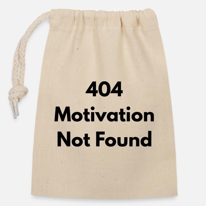 404 motivation not found - Closable cotton gift bag (14x20cm) - nature