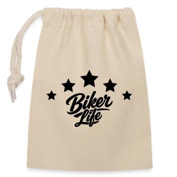 Biker life  - Verschließbarer Geschenkbeutel aus Baumwolle (14x20cm) - Natur - Vorne