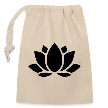 Lotus Flower Lotus Flower Floral Icons Black - Closable cotton gift bag (14x20cm) - nature - Front