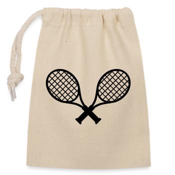 Tennis Schläger Rackets - Closable cotton gift bag (14x20cm) - nature - Front