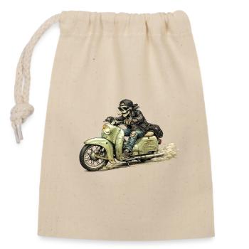 Schwalbe - Oldschool Biker IFA DDR - Verschließbarer Geschenkbeutel aus Baumwolle (14x20cm) - Natur - Vorne