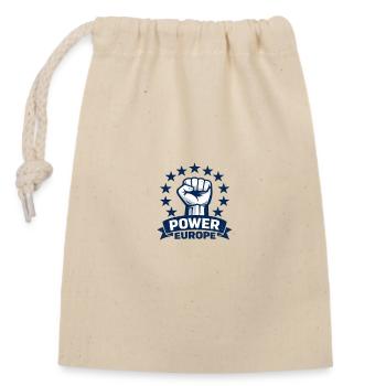 Kraft Europe Fists Banner - Closable cotton gift bag (14x20cm) - nature - Front