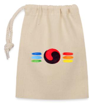 Colorful Yin Yang Brush Art – Balance & Harmony Sy - Sac cadeau en coton avec cordon (14 x 20 cm) - nature - Devant