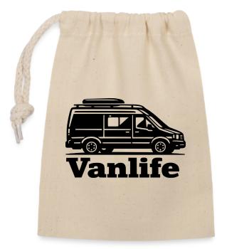 Vanlife Silhouette Minimalist Black Shirt - Verschließbarer Geschenkbeutel aus Baumwolle (14x20cm) - Natur - Vorne