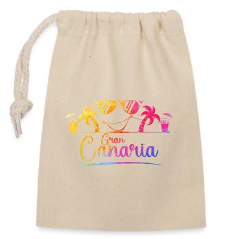 Gran Canaria Beach Rainbow - Closable cotton gift bag (14x20cm) - nature - Front