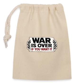 War No More – Sticker Peace & Humanity  - Sac cadeau en coton avec cordon (14 x 20 cm) - nature - Devant